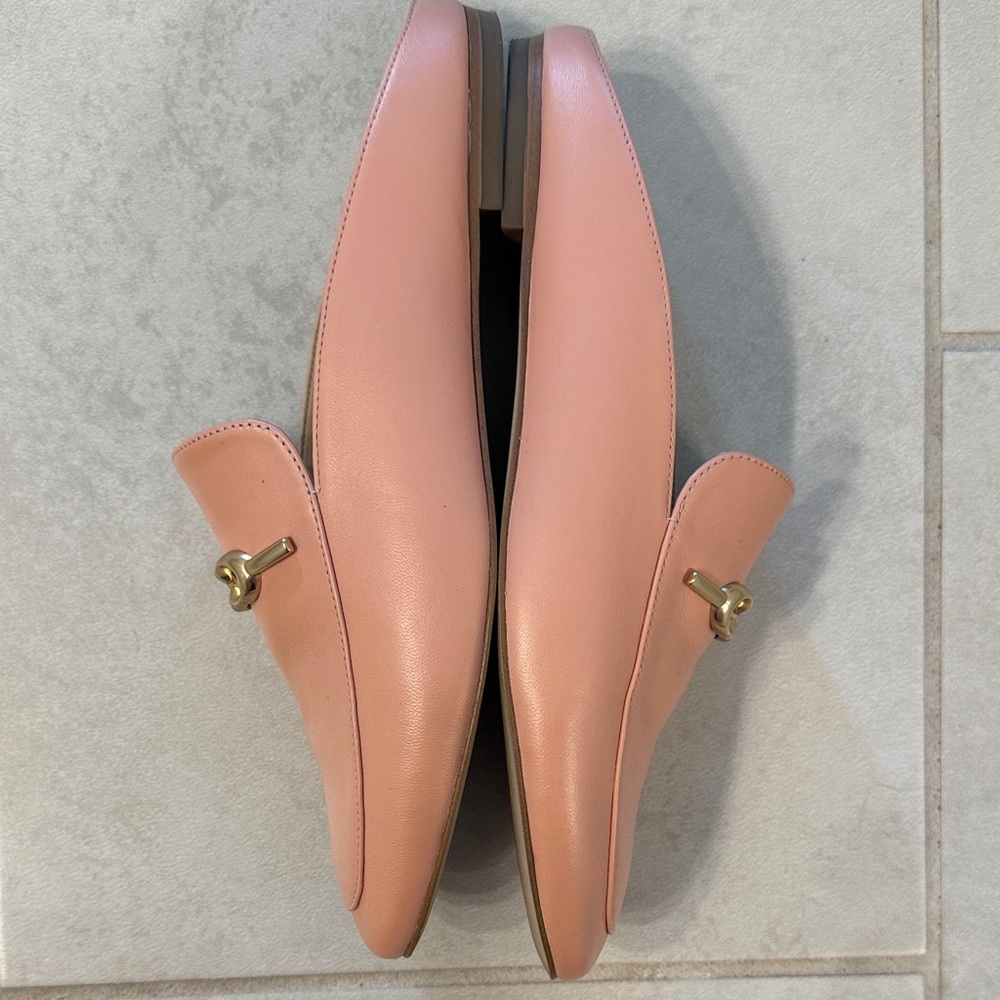 Coach Pink Leather Horsebit Loafer Mules with Gold Accents - Picture 8 of 9